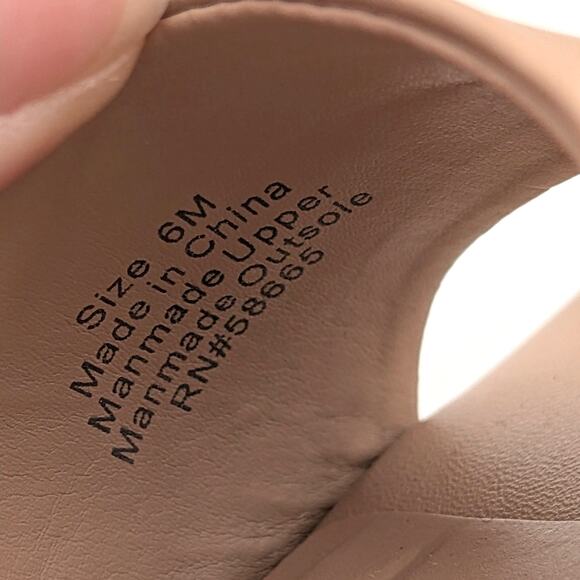 Open Edit Jaydin Block Heel Sandals Women's Open Toe Beige Size US6M EU36.5 - Picture 7 of 12